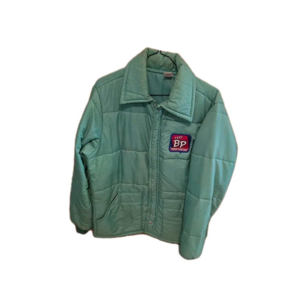 VTG BP Feeds Green Jacket Size M USA Made